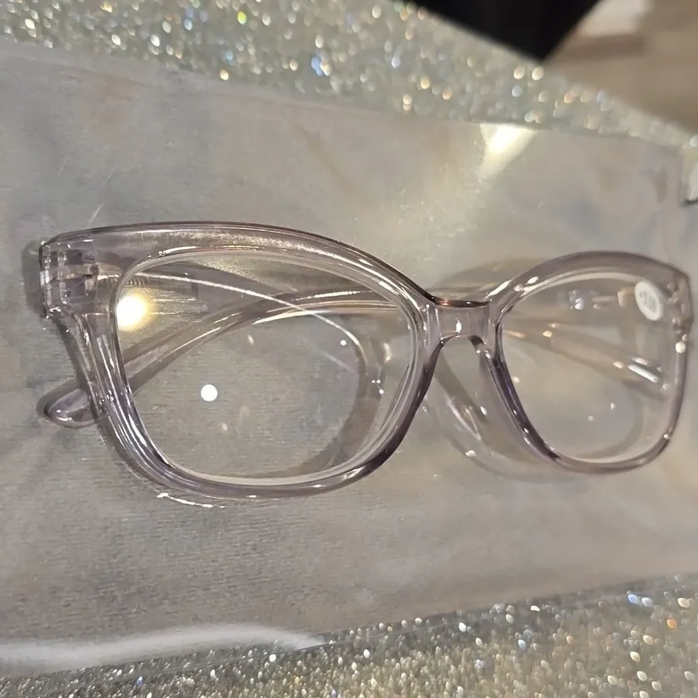 At Home‎ Clear Transparent Reading Glasses w/Pouch